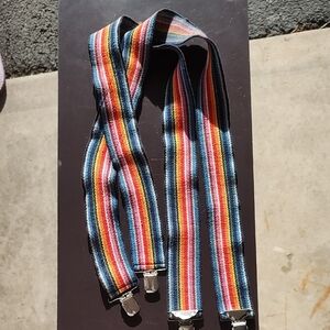 Vintage Striped Rainbow Uni-sex Suspenders - Multicolor